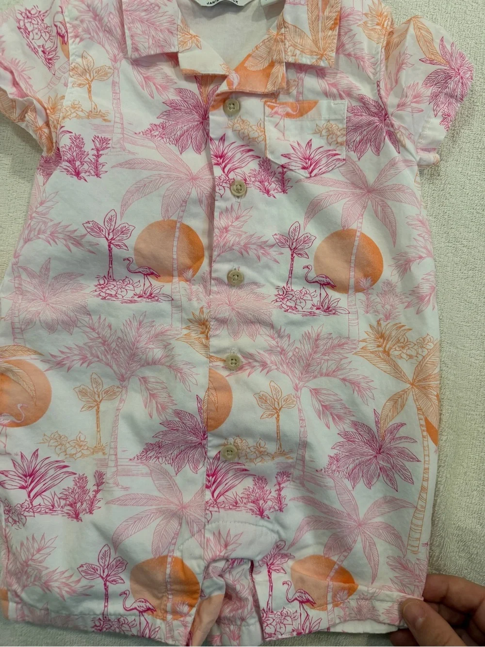 Jannie and Jack(X Serena Williams) flamingo shirt style onesies 3-6M